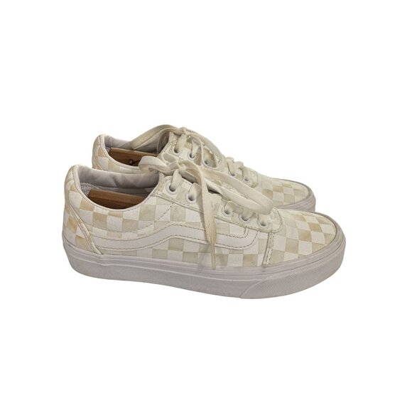 Vans Women's Size 6.5 Beige White Checkerboard Canvas Old Skool Sneakers - Picture 5 of 8